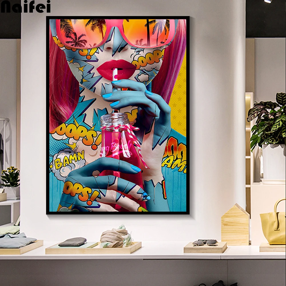 5D алмазная картина цветная голая женская питьевая водяная живопись граффити