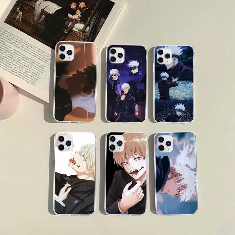

Hot Serial Anime Jujutsu Kaisen Gojo Satoru Phone Case For Iphone 11 12Pro Max 7 8 Plus XR XS Max X 12 Mini 6S 5S SE Shell Cover