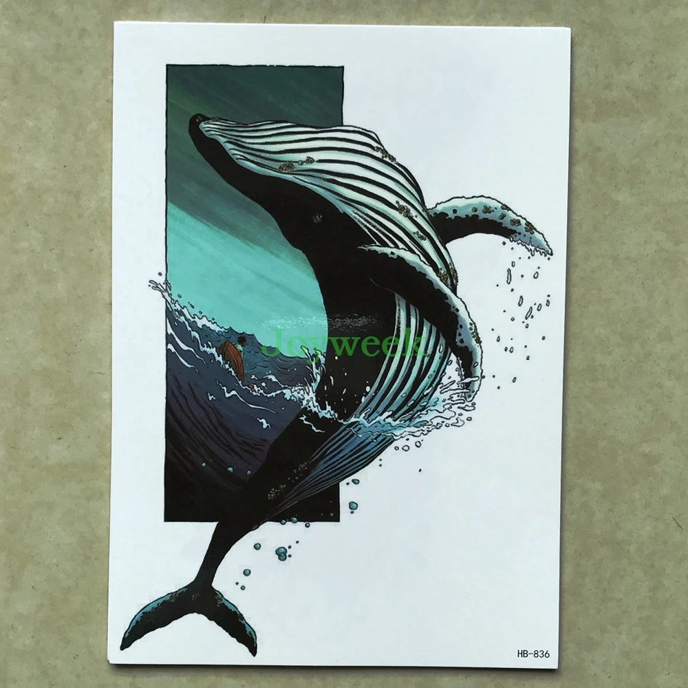 

Waterproof Temporary Tattoo Sticker large blue whale sea tatto stickers flash tatoo fake tattoos for women men