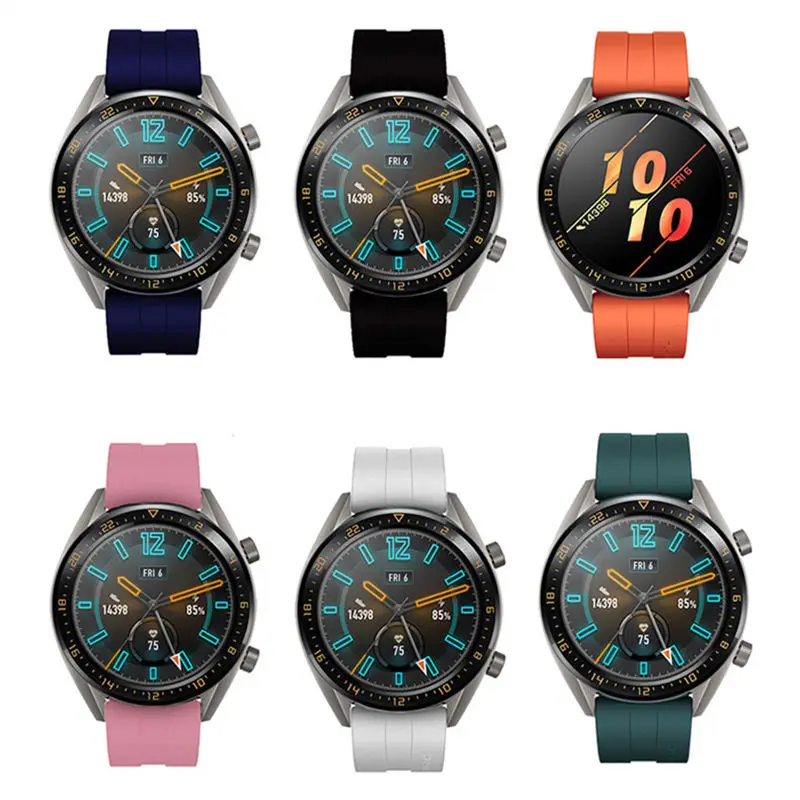 22mm watch strap for samsung galaxy watch 3 4546mm gear s3 frontier silicone correa amazfit pace bracelet huawei gt 2 2e band free global shipping