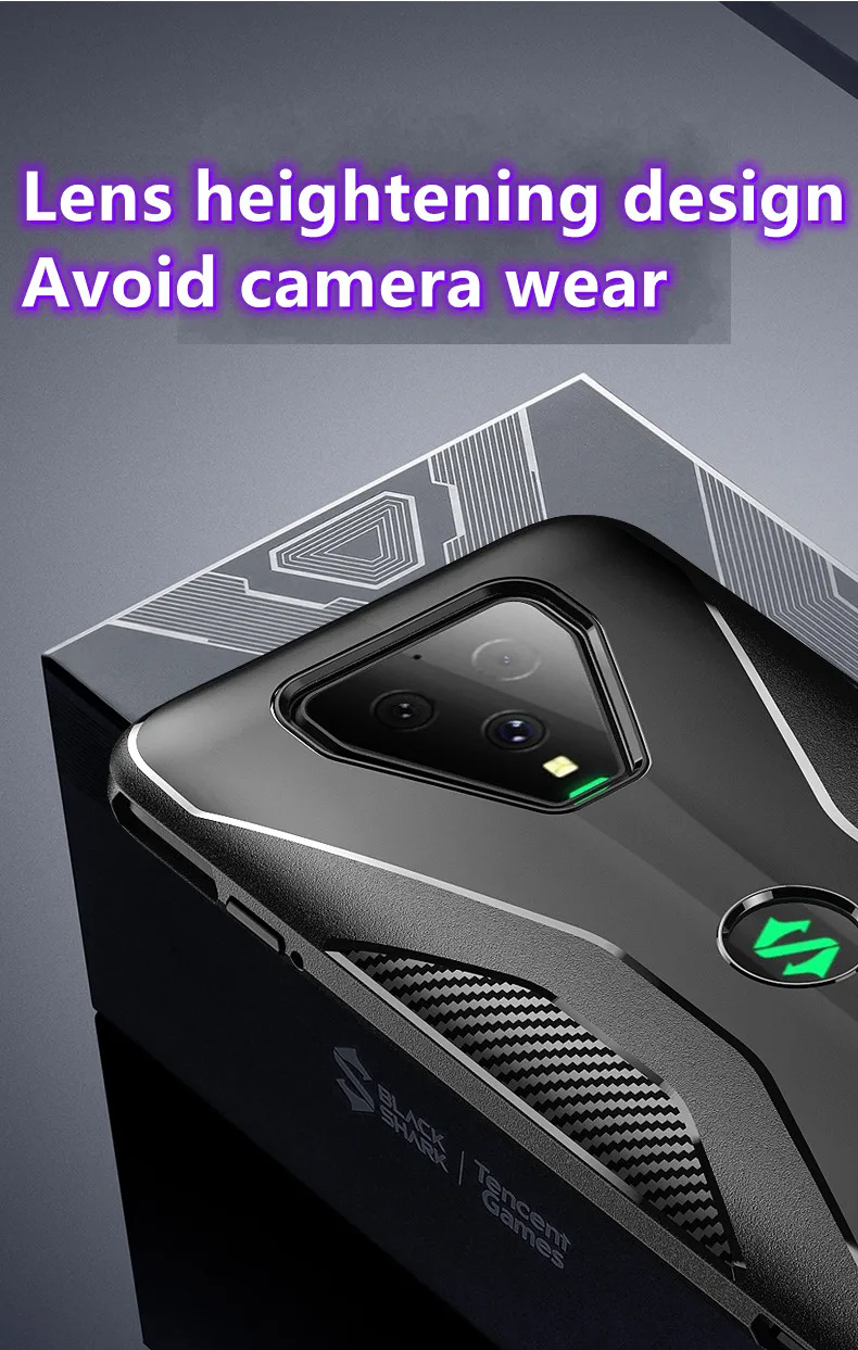 

Luxury High-End Carbon Brazed Mobile Phone Case For Black Shark 3 Pro Gaming Stereo Soft TPU