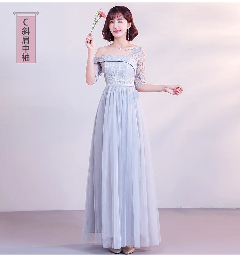 Серое детское элегантное платье подружки невесты Гость свадебное Vestido Largo Sirena