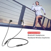for lenovo he08 bluetooth earphones dual dynamic hifi stereo neckband wireless headphones with microphone sports headset
