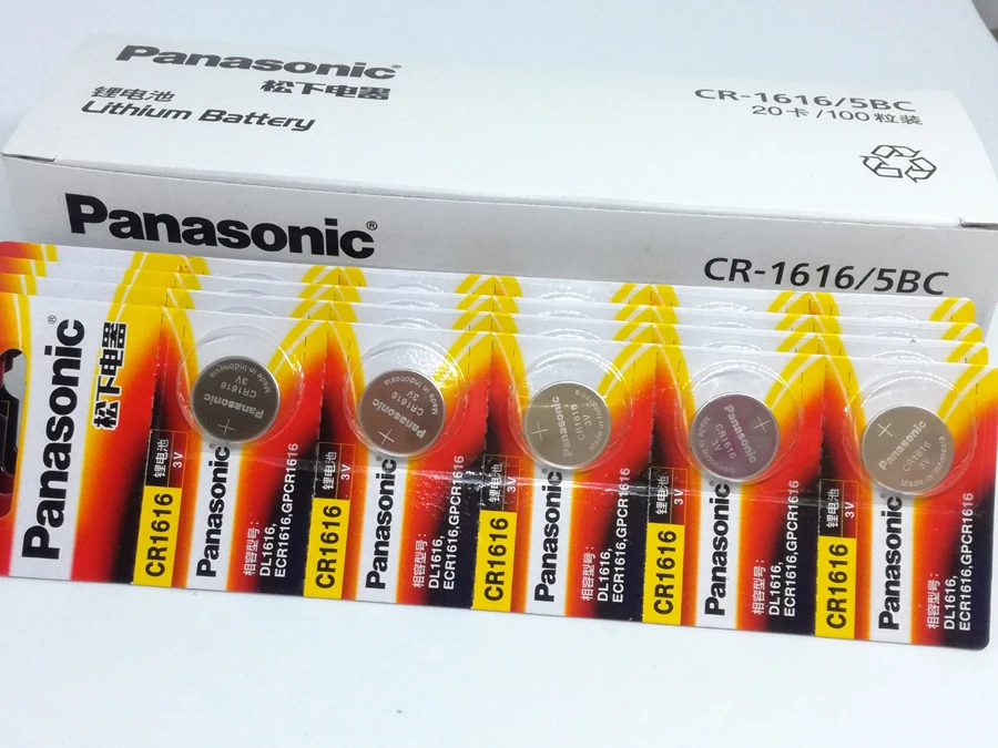 

40pcs/lot Panasonic CR1616 3V Button Coin Batteries Car Remote Control Electric Alarm CR 1616 Lithium Battery Cell