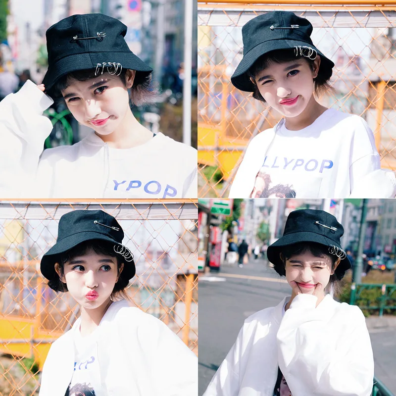 Новые продукты дикая железная кольцевая булавка Harajuku Складная Рыбацкая шляпа