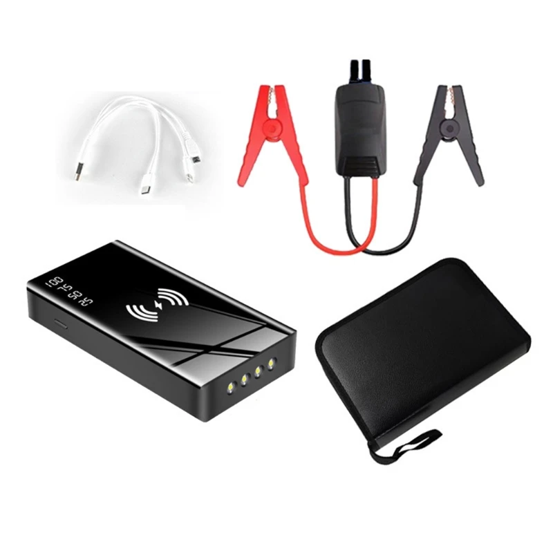 

Wireless Charging Car Jump Starter Smart Clips Emergency Battery Booster 12V Portable Car Charger 20000mAh Power Bank