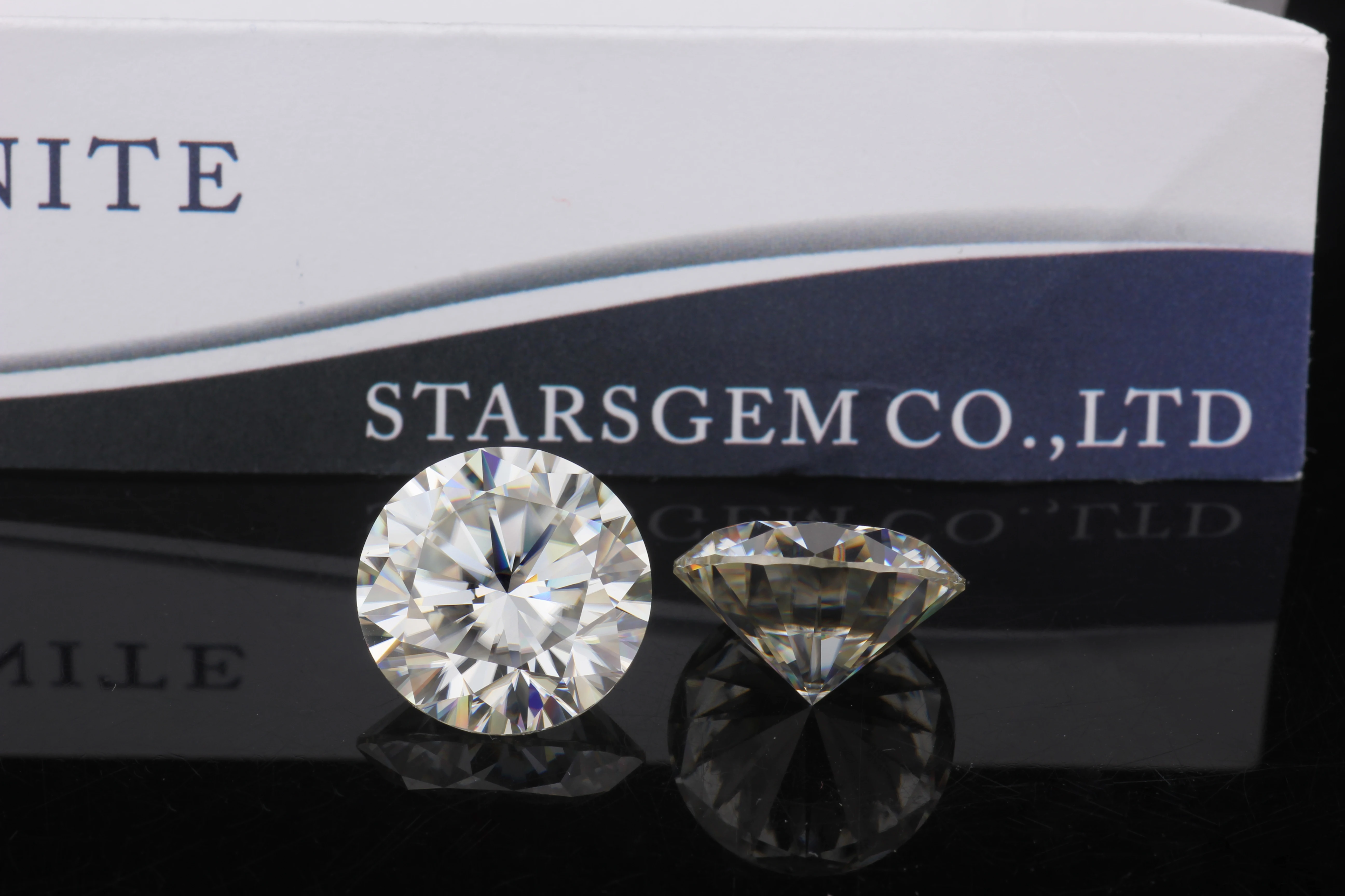 Starsgem GH 14 мм Высокое качество россыпью муассанит драгоценный камень 9ct круглый