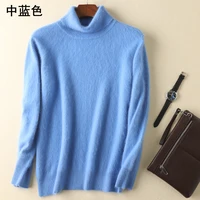 winter thick warm mink cashmere sweater men turtleneck mens sweaters knitted pullover men classic solid color wool knitwear