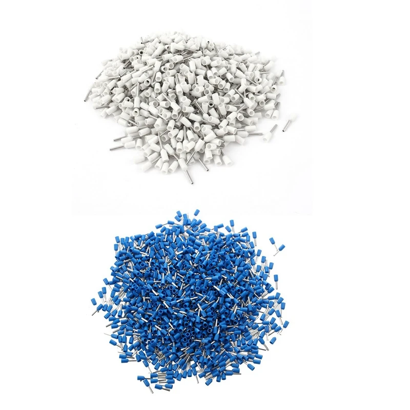 

1000Pcs Crimp Connector Insulated Pin Terminal Blue For AWG 16 Wire & 1000 Piece Wire Crimp Insulated Ferrule Pin Cord End Termi