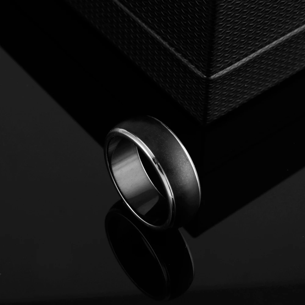Мужское кольцо из нержавеющей стали 316L SDA черные удобные кольца с именем на заказ