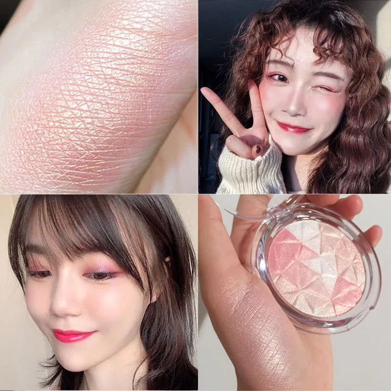 Блестящий хайлайтер 3 цветов осветлитель косметическая палитра контур лица