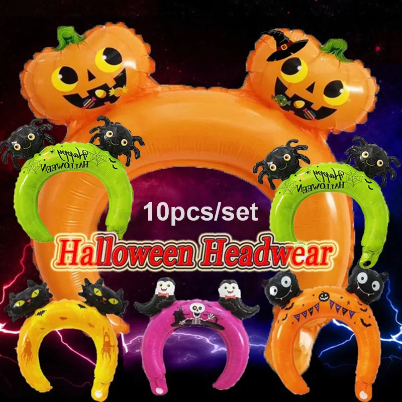 

10 шт./компл. детские игрушки Воздушные шары мультяшная алюминиевая пленка Рождество Хэллоуин повязка на голову воздушные шары маленький по...