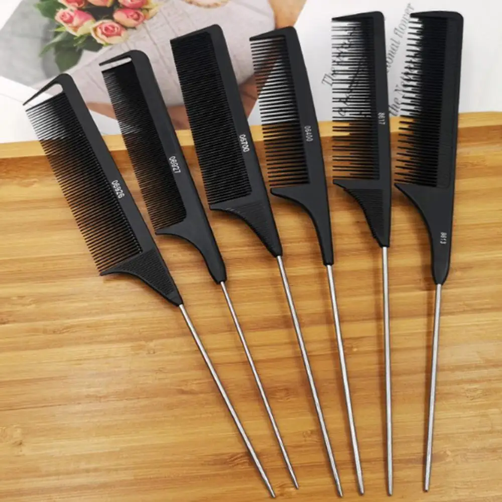 

Professional Hair Tail Comb Salon Cut Comb Styling Stainless Steel Spiked