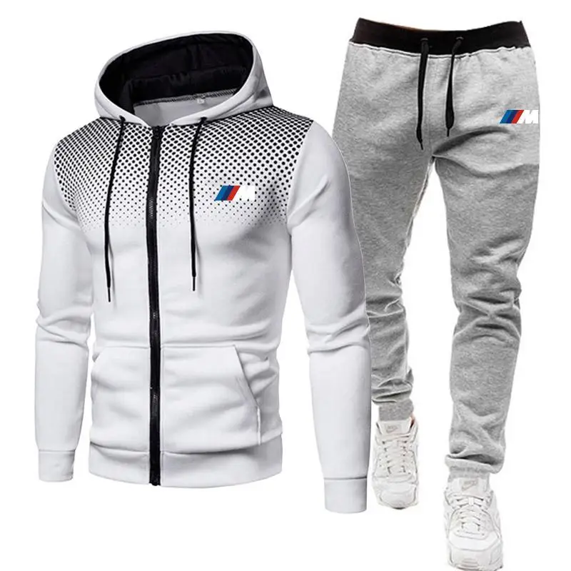 

2021 New BMW Fashion Men's Autumn And Winter Trousers Hoodie Pullover Two-Piece Jogging Suit M-3XL Cotton Track And Field Sports