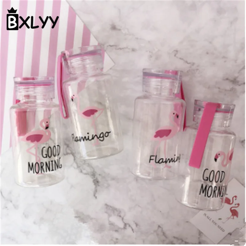 BXLYY милая девушка бутылка для воды для студентов 300 мл Фламинго пластиковая бутылка для воды DIY Рождественское украшение новогодний декор Party.0z