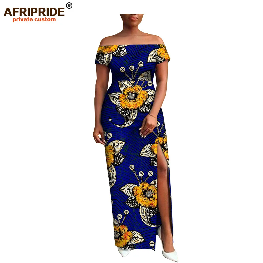 AFRIPRIDE, индивидуальная африканская одежда, осеннее платье, короткий рукав, макси, батик, боковое, вечернее платье для женщин, A722538 - Цвет: 537