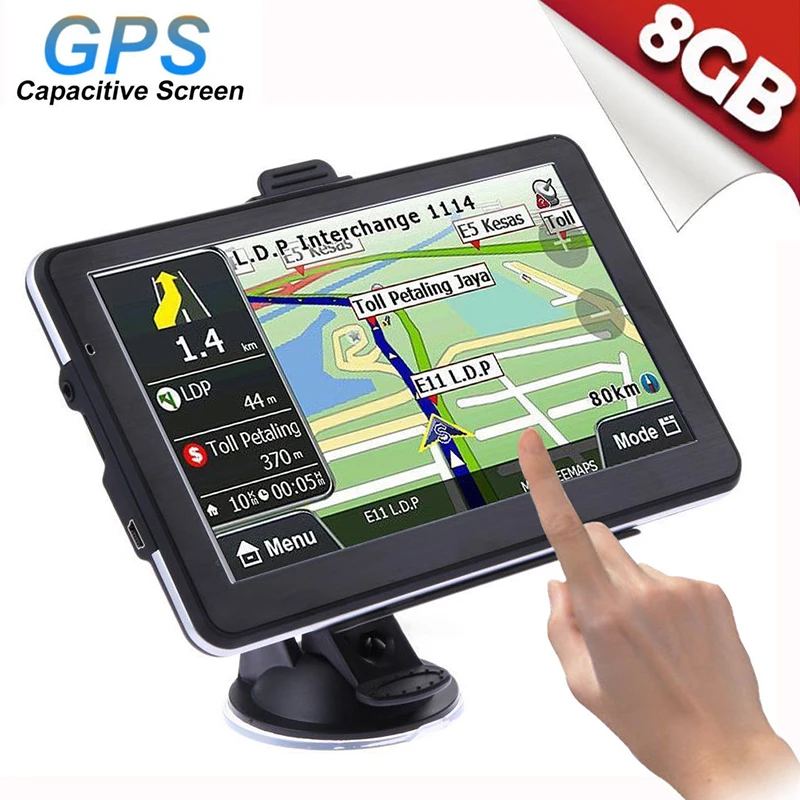 Чувствительный сенсорный автомобильный gps 7 дюймов 800*480 32 Гб TF USB автомобильный gps-навигатор встроенный полимерный литиевый аккумулятор с транспортным gps