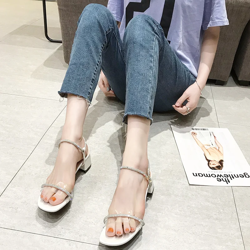 

Beige Heeled Sandals Espadrilles Platform Fashion Womens Shoes 2021 Buckle Strap Med Black High Luxury Clear Retro Girls Summer