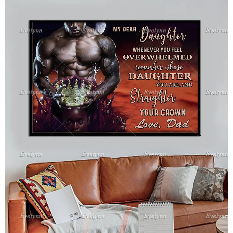 

Black King And Daughter Poster My Dear Daughter Poster Father's Day Gifts Black Lives Matter Wall Art Prints Home Decor Canvas