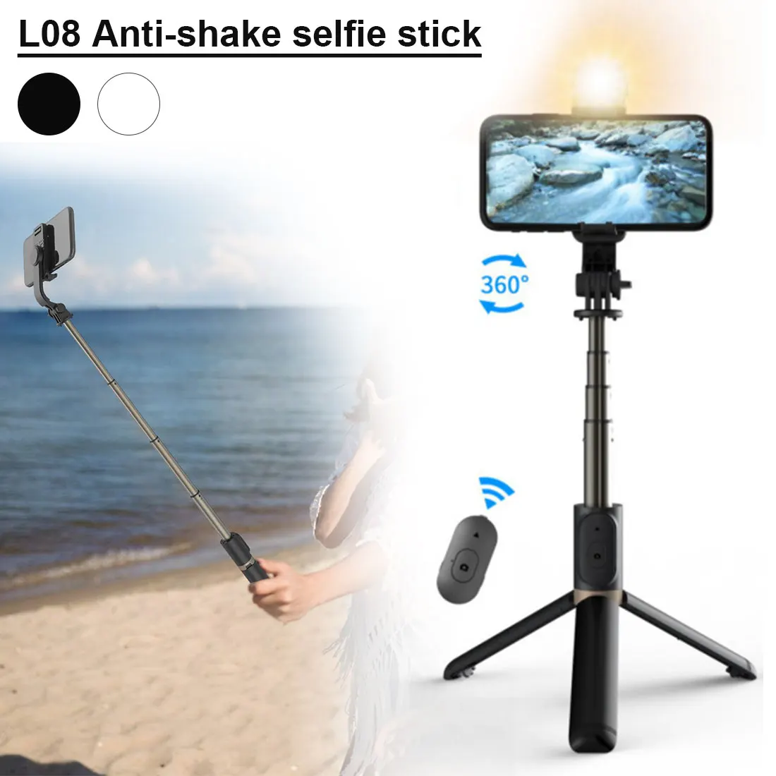 

aluminum alloy Wireless Bluetooth-compatible Selfie Stick Foldable Monopods Universal Tripod for Smartphones for Action Cameras