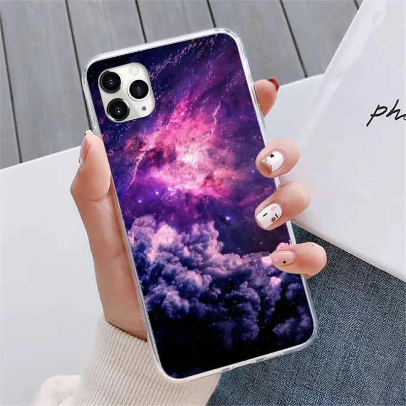 

Interstellar Purple Space Star Phone Case For iphone 12 5 5s 5c se 6 6s 7 8 plus x xs xr 11 pro max mini