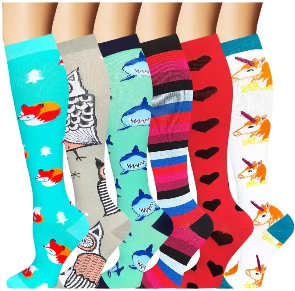

58 Styles Compression Stockings Long Golfs Tube Unisex Sports Leg Pressure Running Travel Compress Women Men Socks Animals