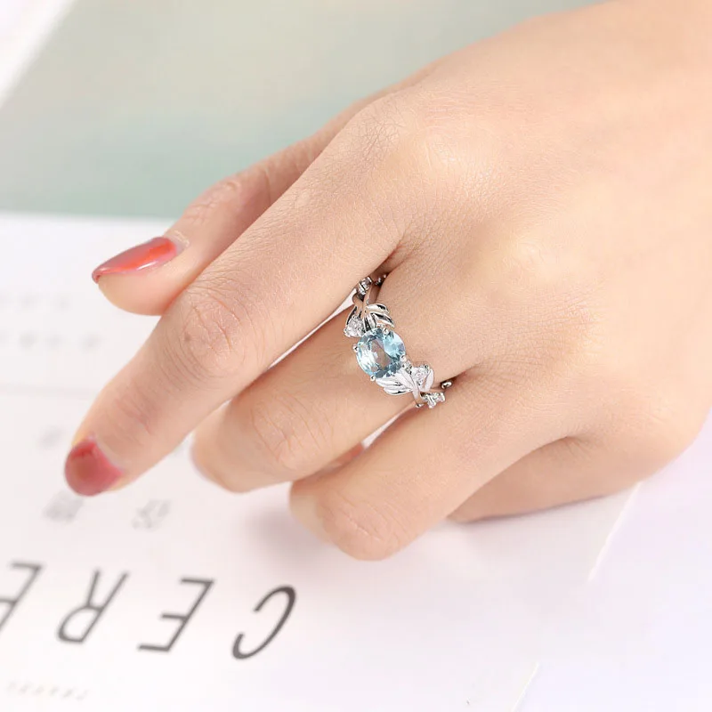 Женское романтическое кольцо серебряного цвета 4 блестящее ювелирное изделие в