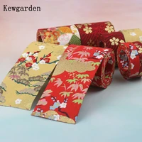 kewgarden floral cotton fabric layering cloth ribbon 2 1 50mm 25mm 10mm diy hairbow brooch accessories handmade tape 10 meters