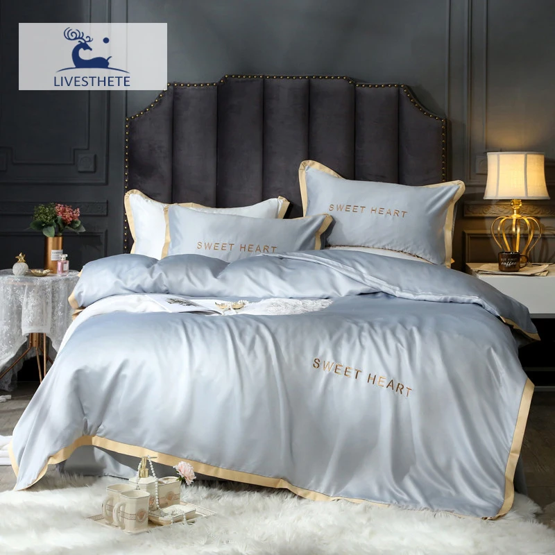 Liv Esthete роскошный комплект постельного белья из 100% шелка серебристо серого цвета