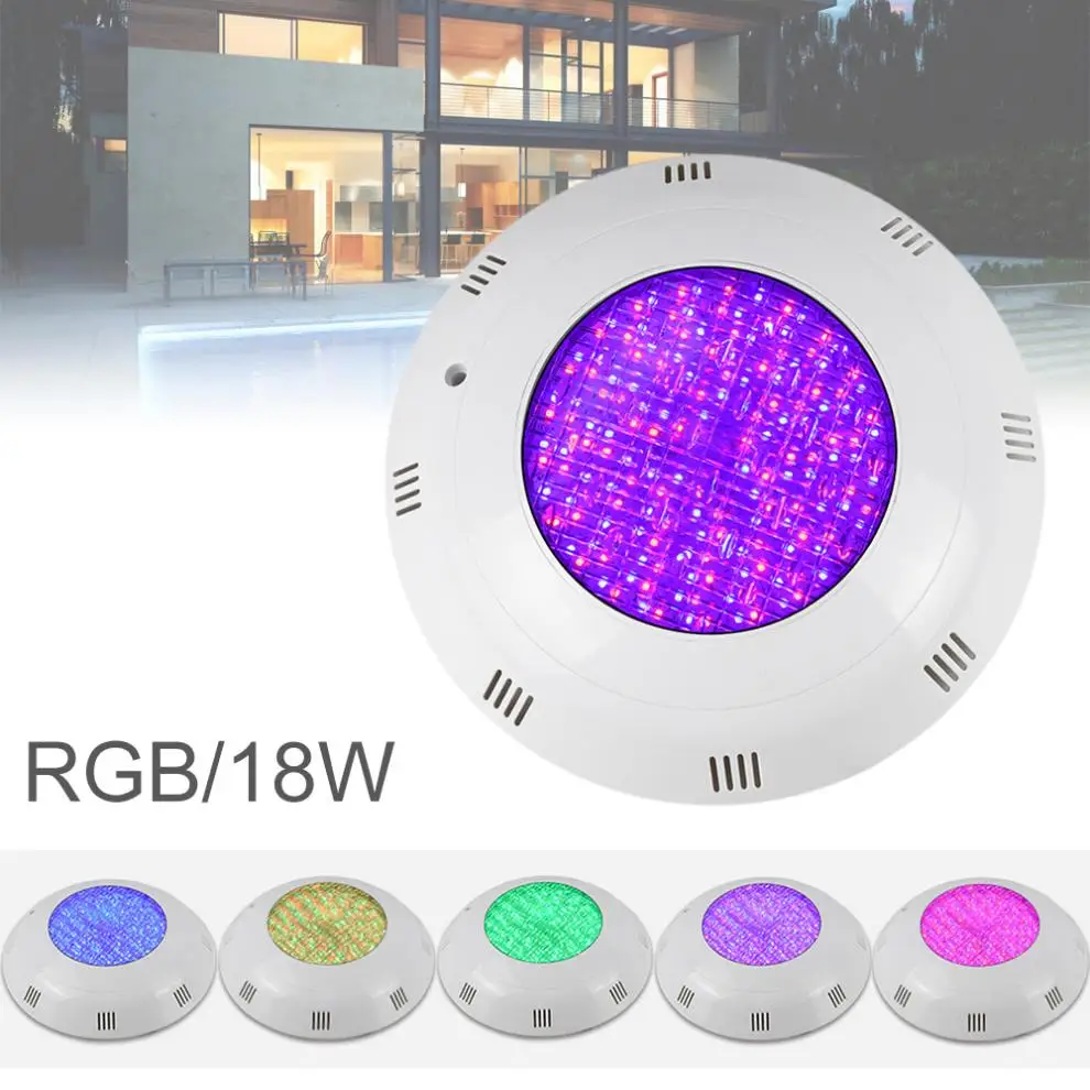 

IP68 18W AC12V LED RGB Submersible Light UnderWater Multi-Color Spotlight with Remote Control for Pond / Swimming Pool / Outdoor