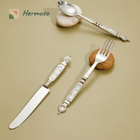 luxury stainless steel dinnerware set portable fork spoon knife set kitchen tableware set korean food vaisselle kitchen bc50cj