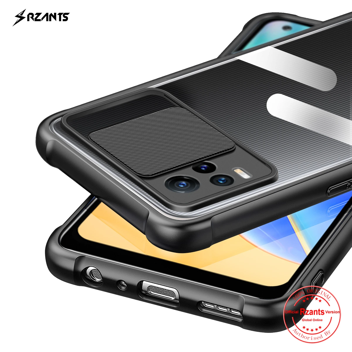 Чехол Rzants для VIVO V21E 4G мягкий [Защита объектива] воздушная подушка прозрачный