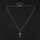Модные ожерелья и подвески в виде креста серебряного цвета, ошейники для женщин и мужчин, аксессуары, ювелирные изделия