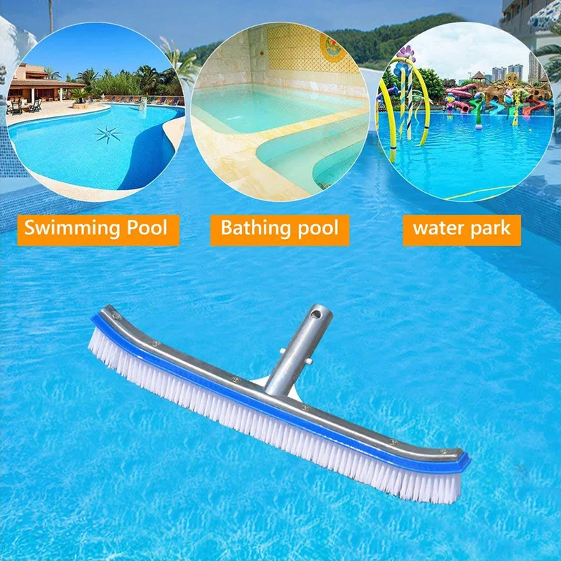 18 Inch Curved Swimming Pool Brush Cleaning Tools Spa Wall &amp Floor Nylon Bristles Cleaner Broom Accessories | Дом и сад