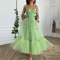 modest jade green prom dresses 2021 ankle length evening formal party gowns with pocket red cherry girls homecoming dress button