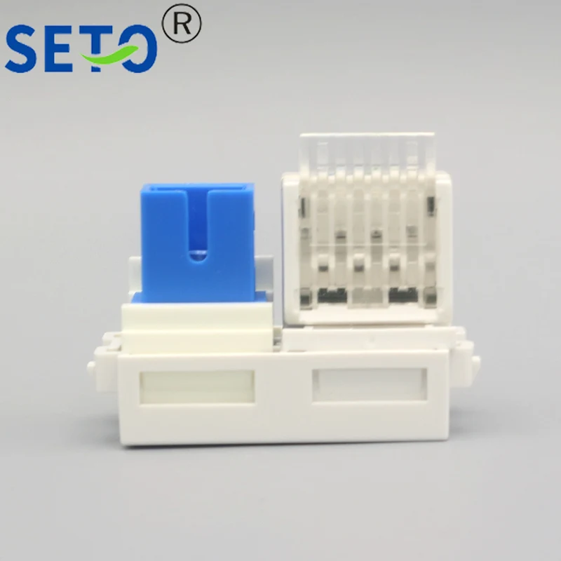 Телефонный модуль SeToCat3 RJ11 + оптоволоконный зеркальный соединитель Keystone для