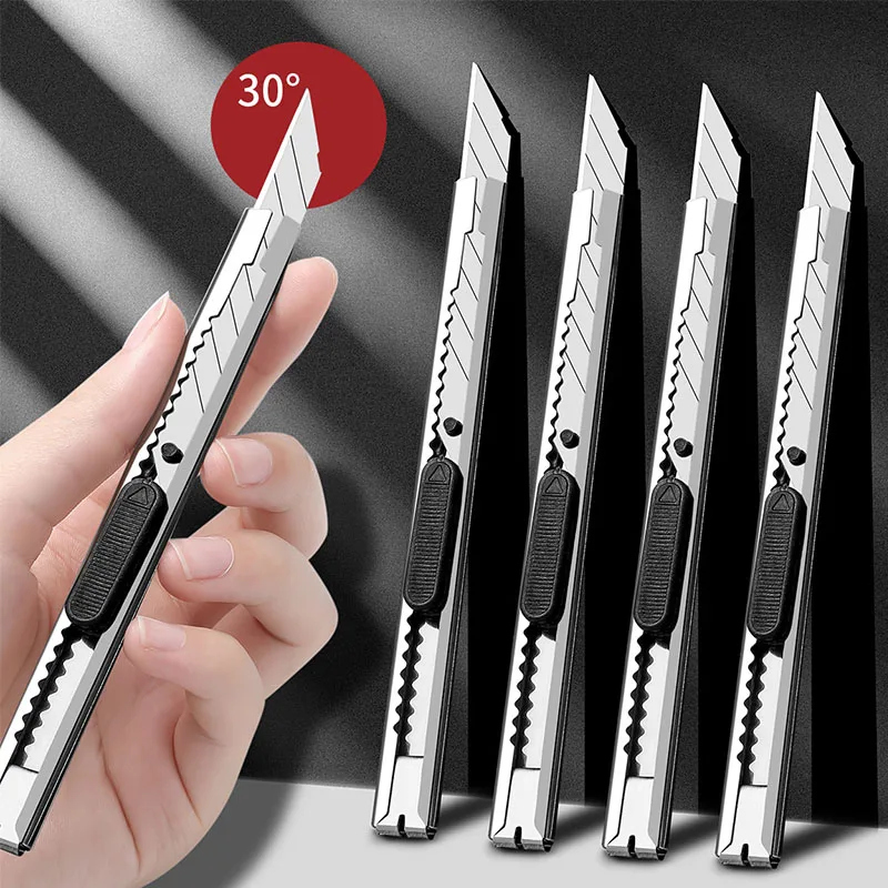 4Pcs/Set Stainless Steel Small Utility Knife Tools Kit Non-Slip Blades Unboxing Knife Paper Cut Handicraft Carving Tools