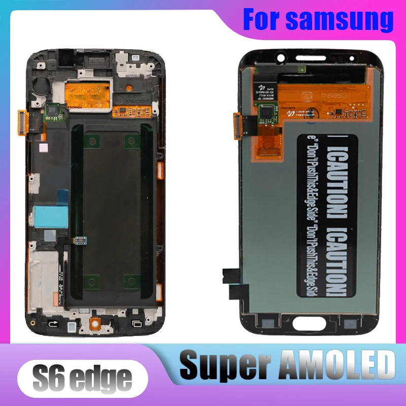 Оригинальный SUPER AMOLED ЖК экран 5 1 дюйма с рамкой для SAMSUNG Galaxy s6 edge G925 G925I G925F