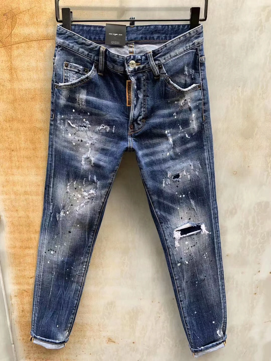 

2021Summer, новый стиль DSQUARED2, модные рваные джинсы в горошек для мужчин 978 #