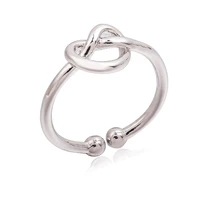 simple fashion heart shaped braid interlaced knotted love open ring creative female index finger ring