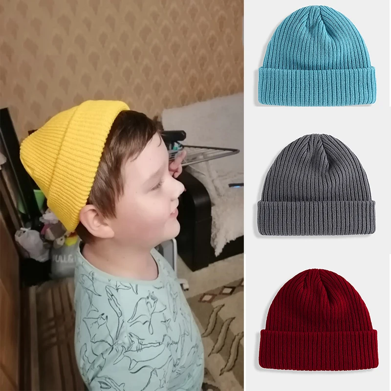 Детская зимняя шапка теплая для мальчиков мягкая в стиле хип хоп акриловая