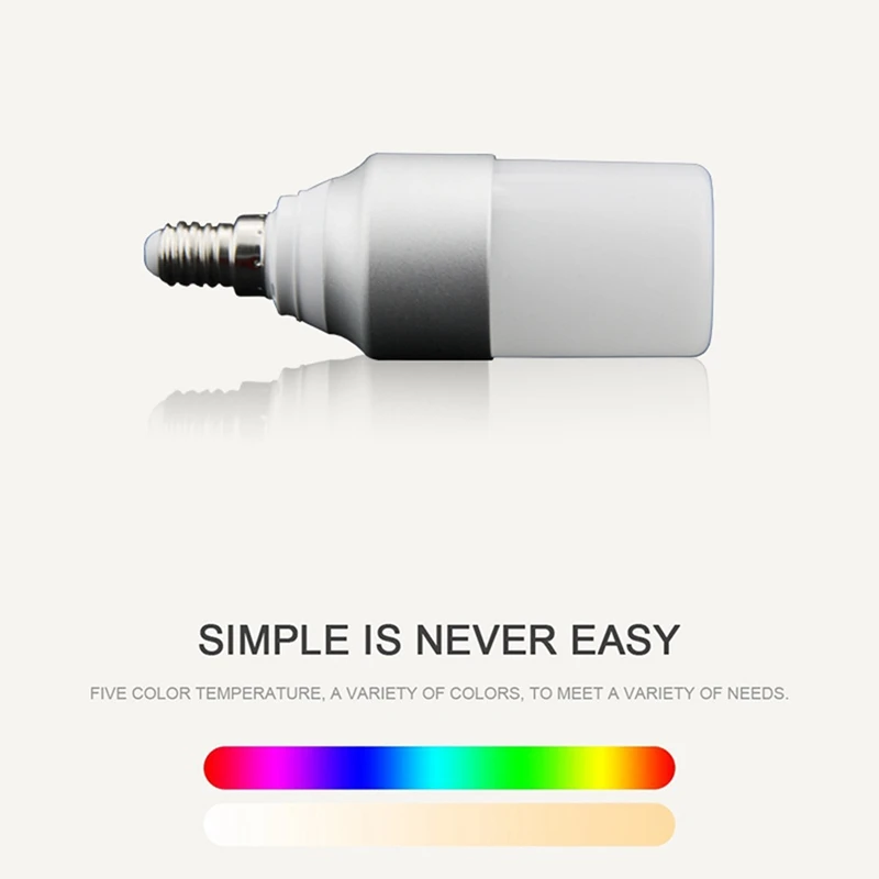 E14 WiFi Smart LED Bulb Tuya/Smart Life APP Remote Control Dimmable 5W RGBW Light Work with Alexa Google Home IFTTT | Электроника