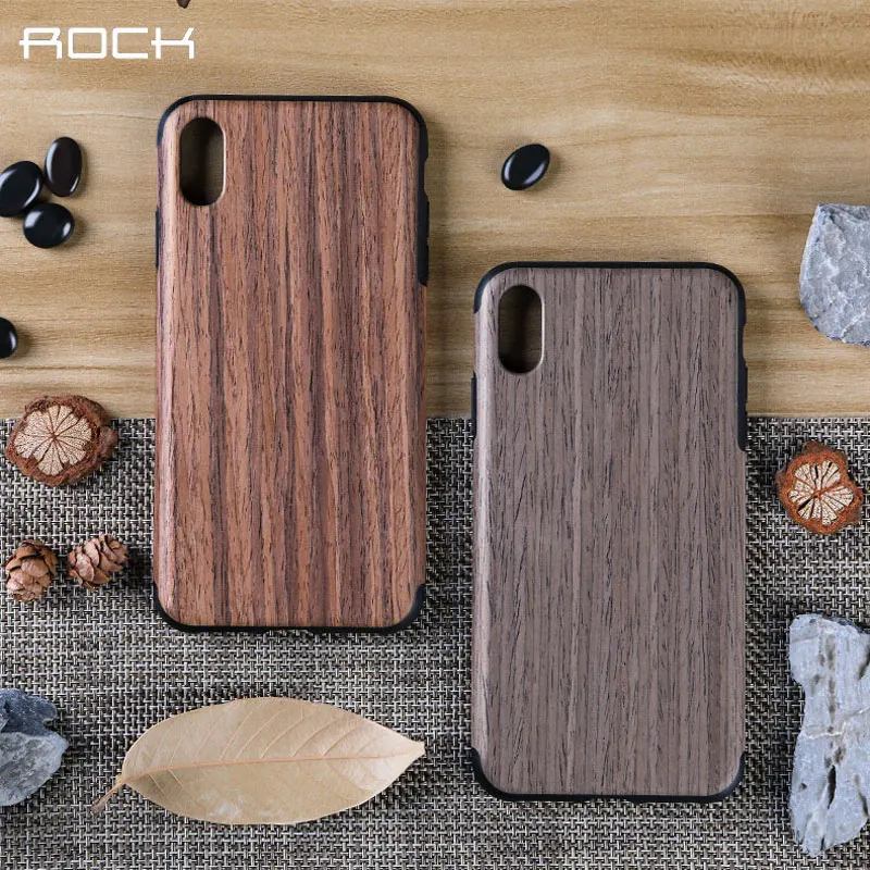 Чехол Rock для iPhone XS Max чехол под дерево+ ТПУ защитный чехол на заднюю панель для iPhone XR чехол Прямая поставка