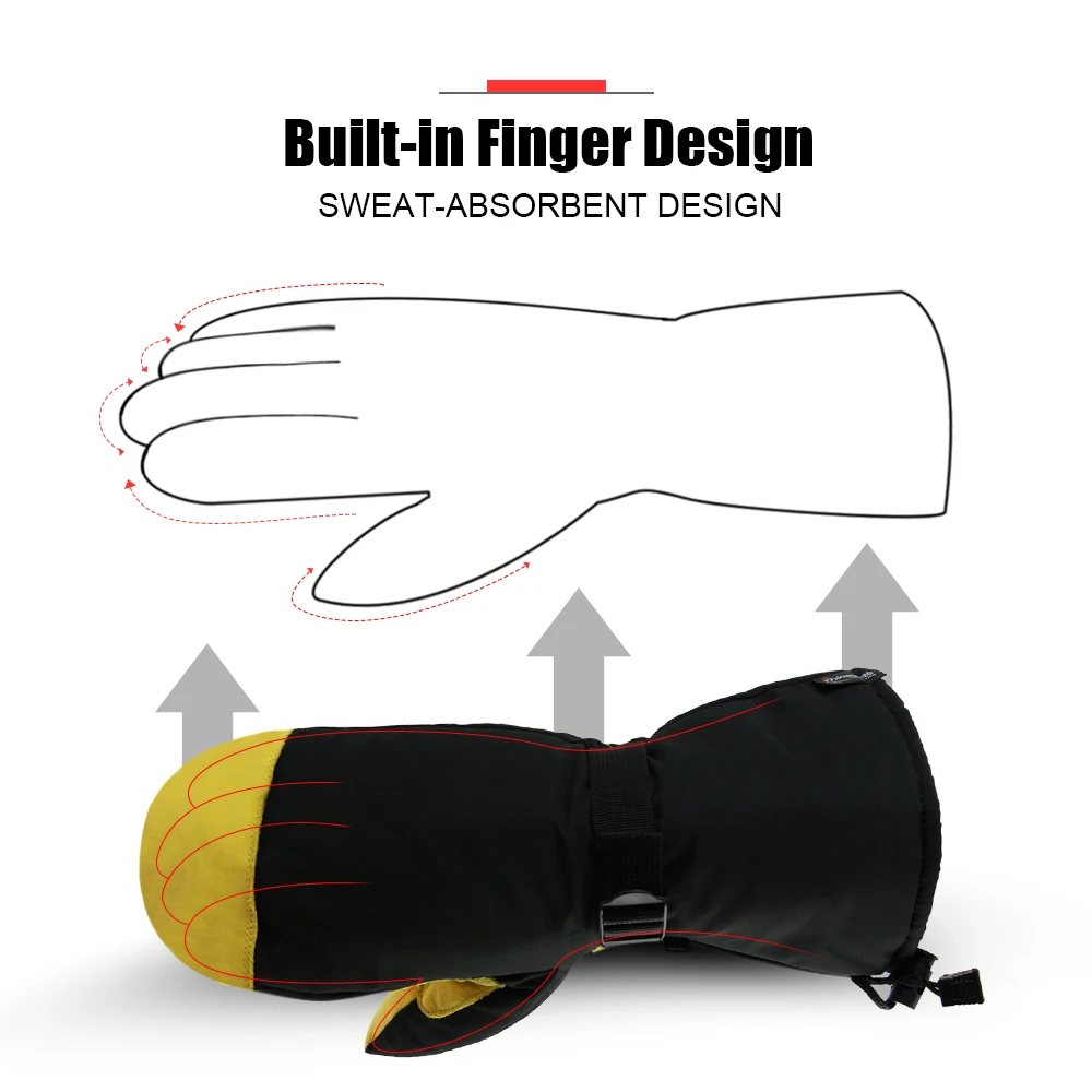 Ladies Ski Gloves Full Finger Friends Meeting Winter Skiing Resort Snowmobile Sports Riding Windproof Waterproof Warm Glove Men | Спорт и