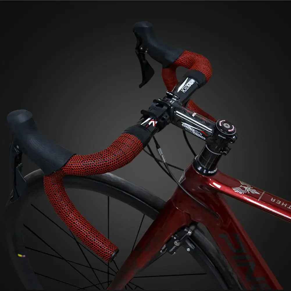 

1 Pair of Bicycle Handlebar Tape Pu Breathable Honeycomb Curved Bike Bar Straps Cycling Accessory Bike Handlebar Accessories