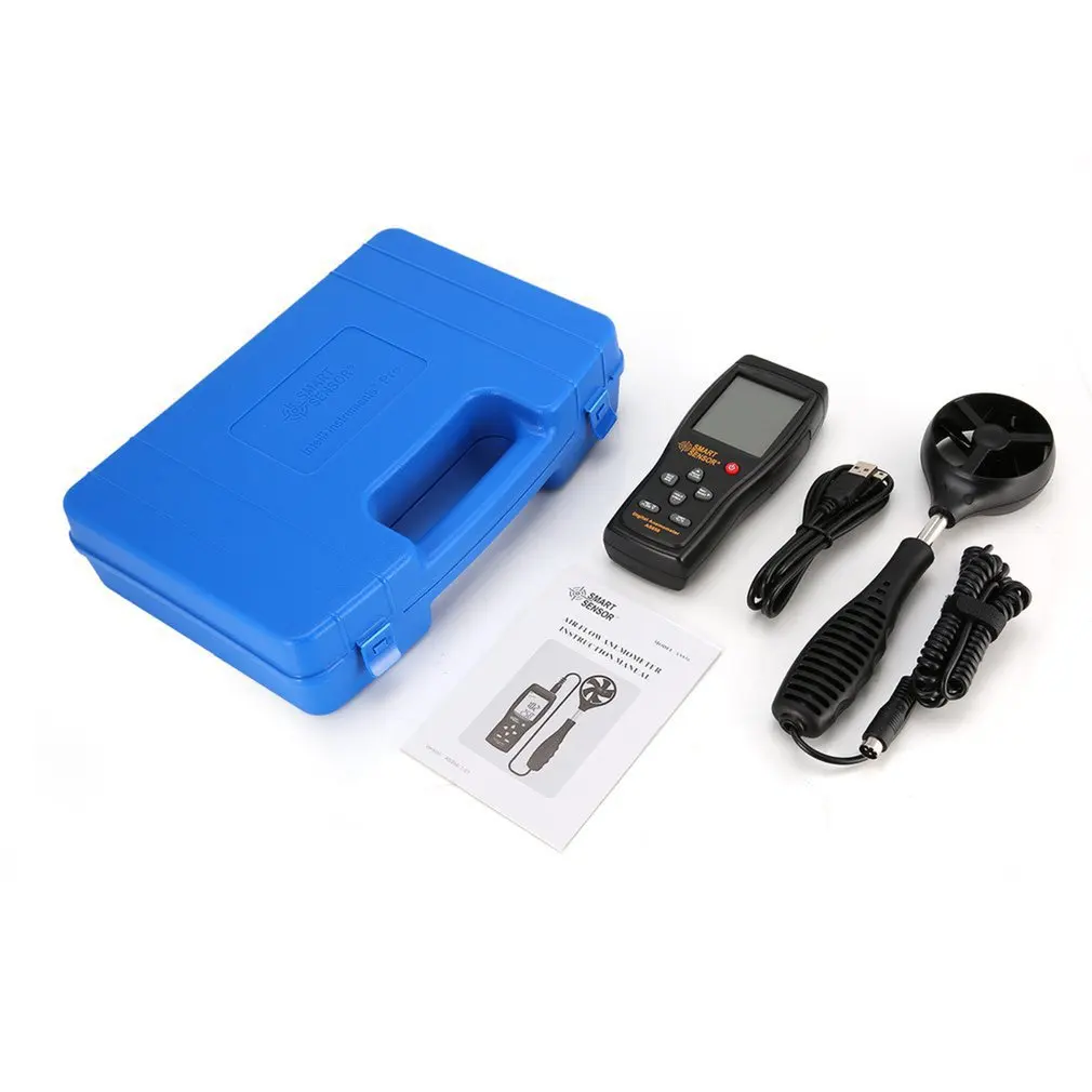 Цифровой термометр-Анемометр Smart Senor AS856 прибор для измерения скорости воздуха и