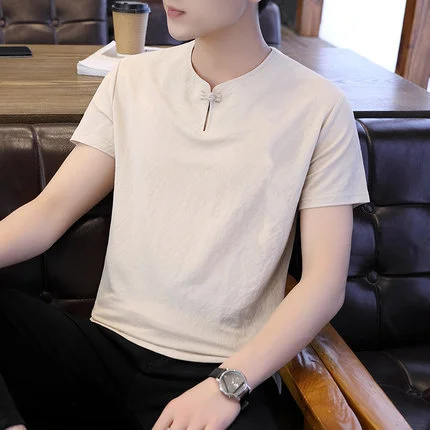

Summer men's business casual short sleeve t-shirt 5913