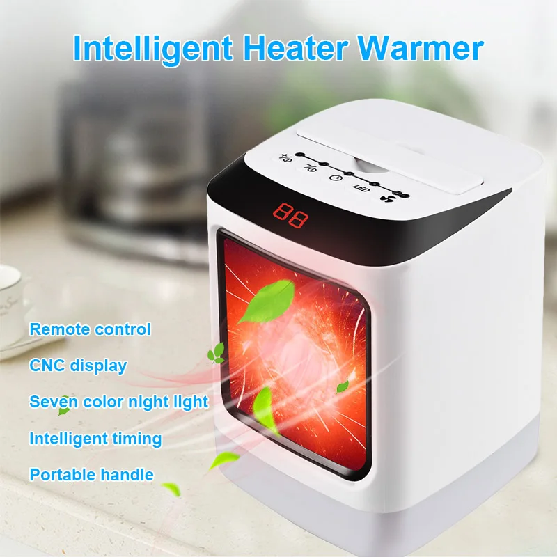 

Quiet Mini Electric Heater Fan Automatic Thermostat Remote Control Heater for Home Office HY99
