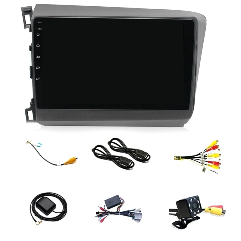 Автомобильный MP5-плеер 2DIN 9 дюймов GPS-радио Bluetooth Wi-Fi стерео FM для Honda Civic 2012-2015 Android 1