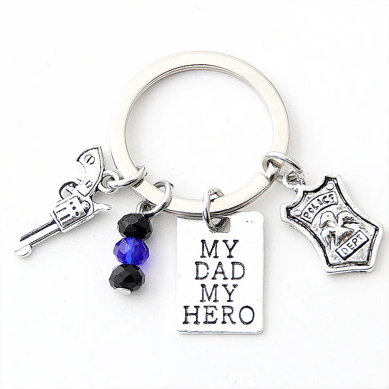 1 шт. полицейский значок и пистолет брелки брелок для отца унисекс подарочные